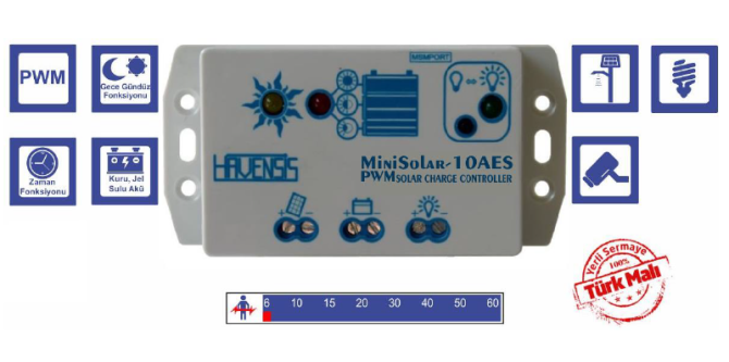 Eko Seri(Es) Mini Solar-10AES 12V 10A