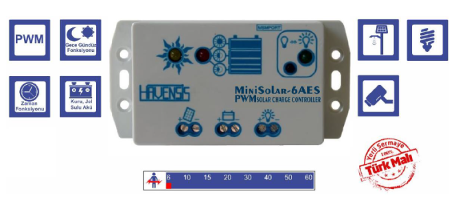 Eko Seri(Es) Mini Solar-6AES 12V 6A