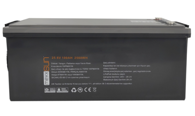 Mexxsun Lityum Akü 25,6V 100Ah (LiFePo4) 2560Wh