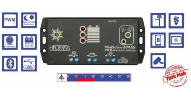 Standart Seri(SS) Mini Solar-20ASS 12/24V 20A