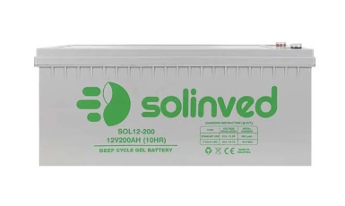Solinved 12V 200Ah Solar Gel Battery, Deep Cycle